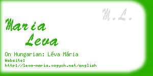 maria leva business card