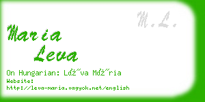 maria leva business card